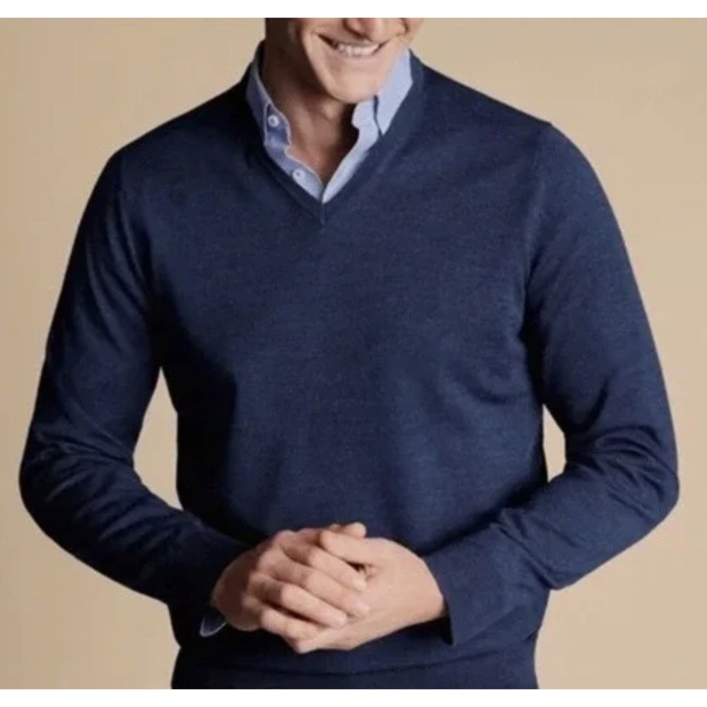 Toscano Sweater Mens M 100% Merino Wool Pullover V-Neck Red Brown Made In Italy